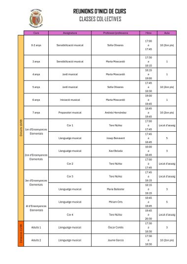 ELECCIÓN HORARIOS COLECTIVAS