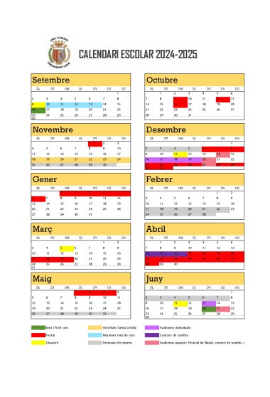 CALENDARIO ESCOLAR CURSO 24-25